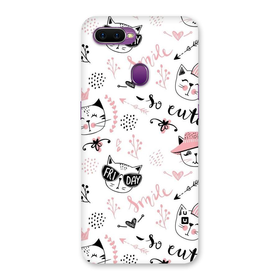 Cute Cat Swag Back Case for Oppo F9