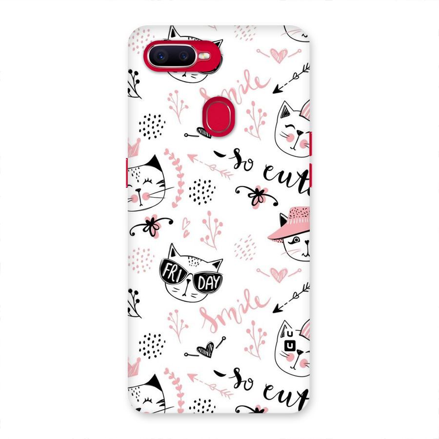Cute Cat Swag Back Case for Oppo F9 Pro