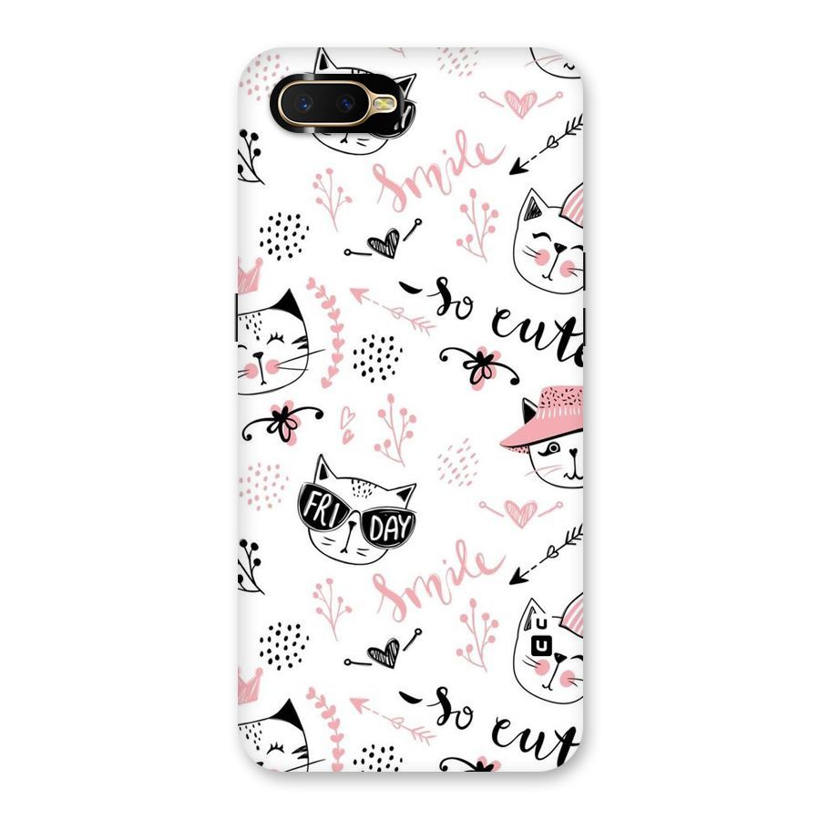 Cute Cat Swag Back Case for Oppo K1