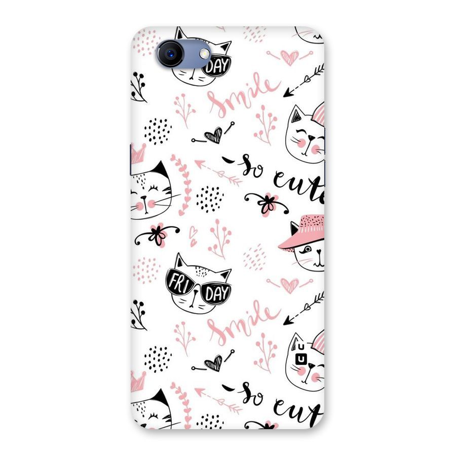 Cute Cat Swag Back Case for Oppo Realme 1