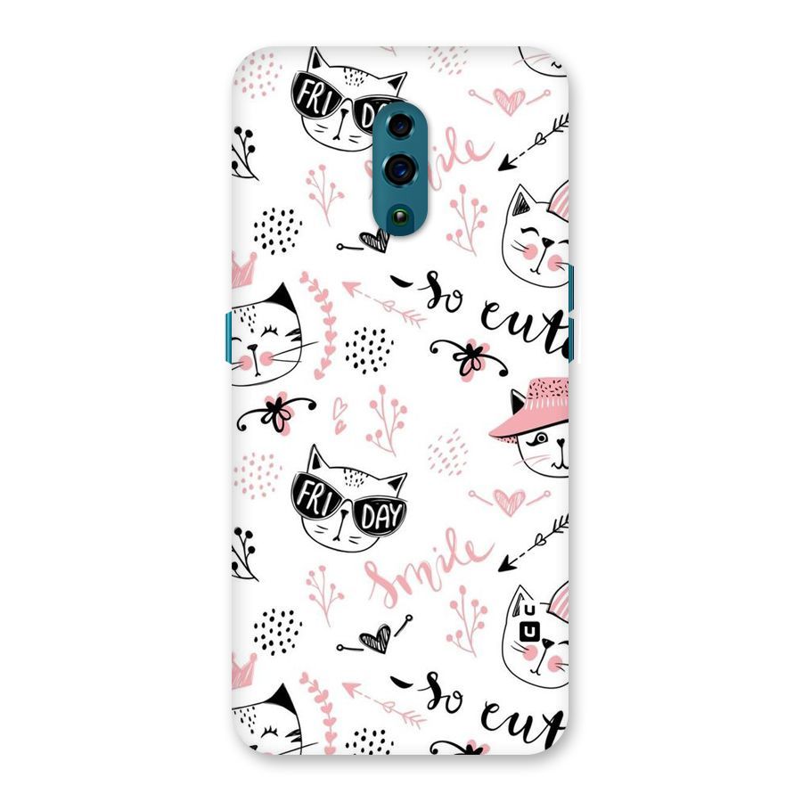 Cute Cat Swag Back Case for Oppo Reno