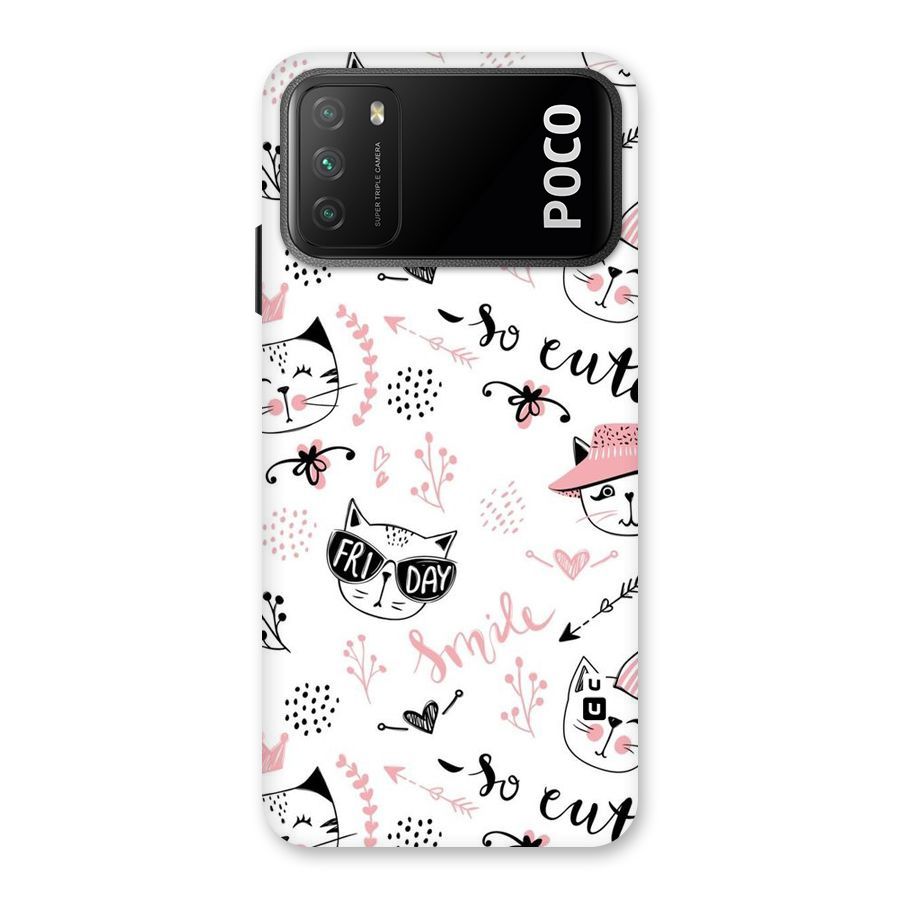 Cute Cat Swag Back Case for Poco M3