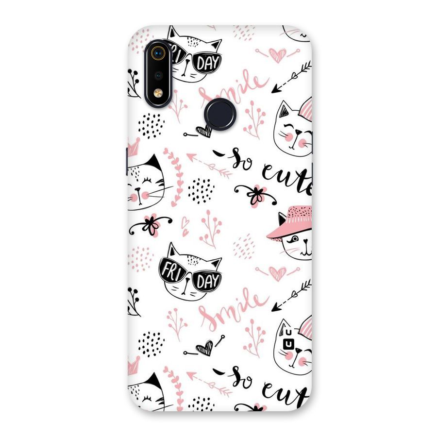 Cute Cat Swag Back Case for Realme 3i