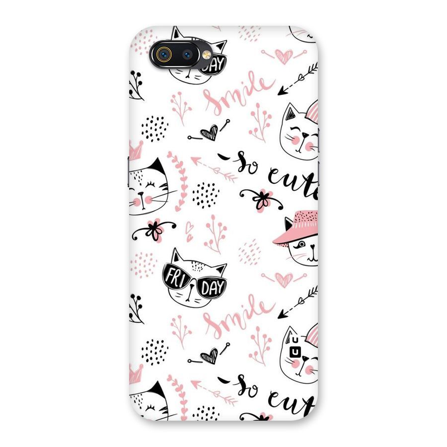 Cute Cat Swag Back Case for Realme C2