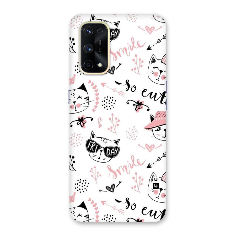 Cute Cat Swag Glass Back Case for Realme X7 Pro