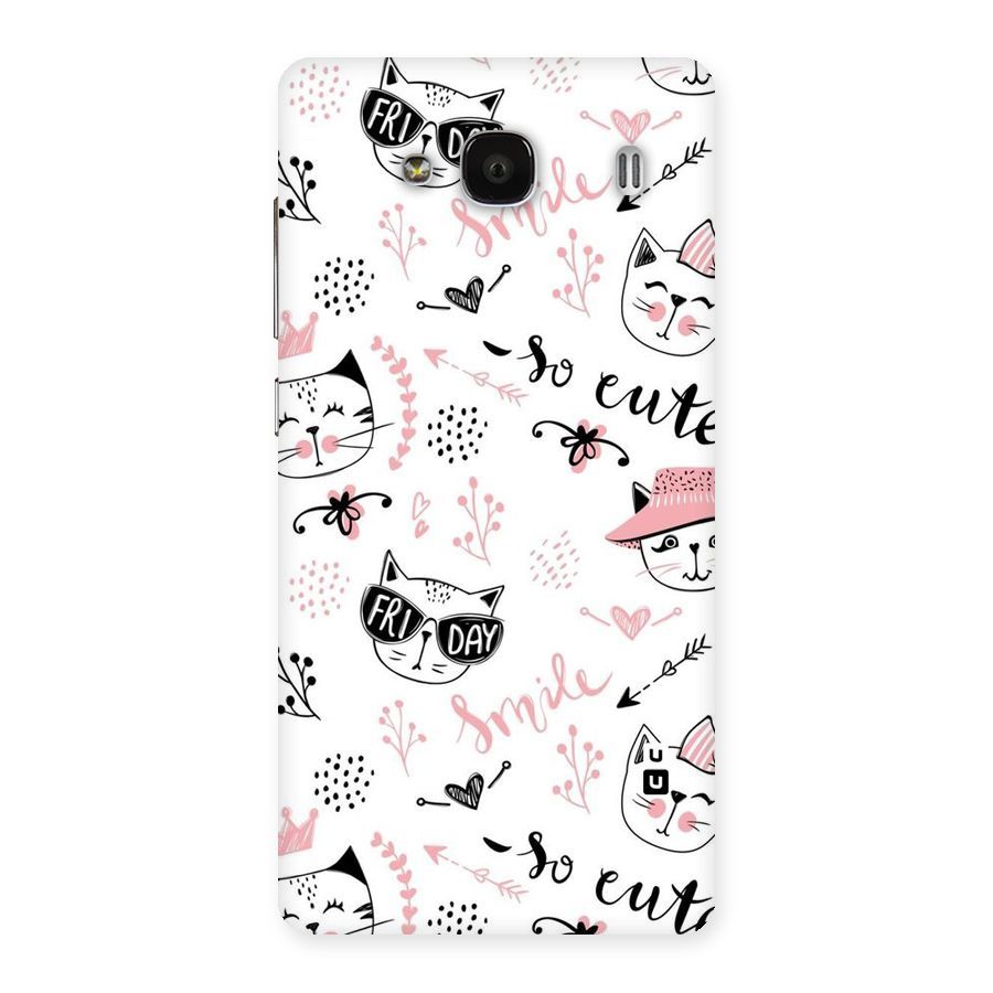 Cute Cat Swag Back Case for Redmi 2 Prime