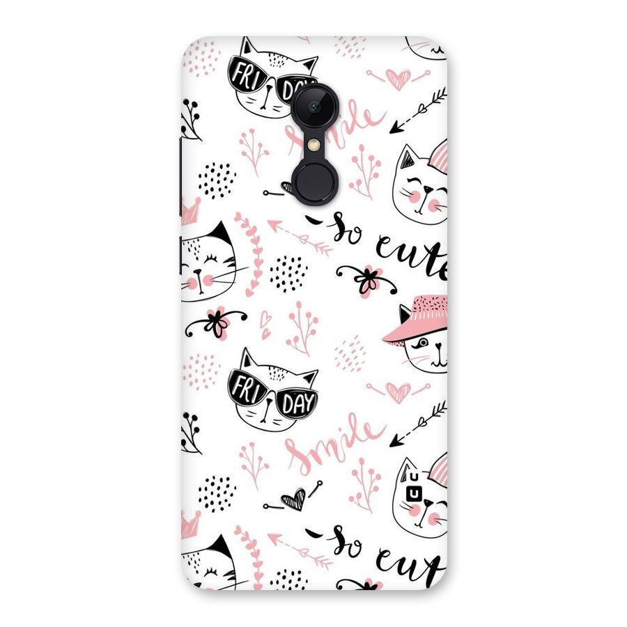 Cute Cat Swag Back Case for Redmi 5