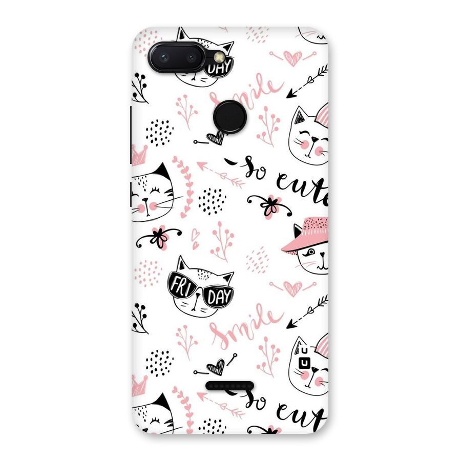Cute Cat Swag Back Case for Redmi 6