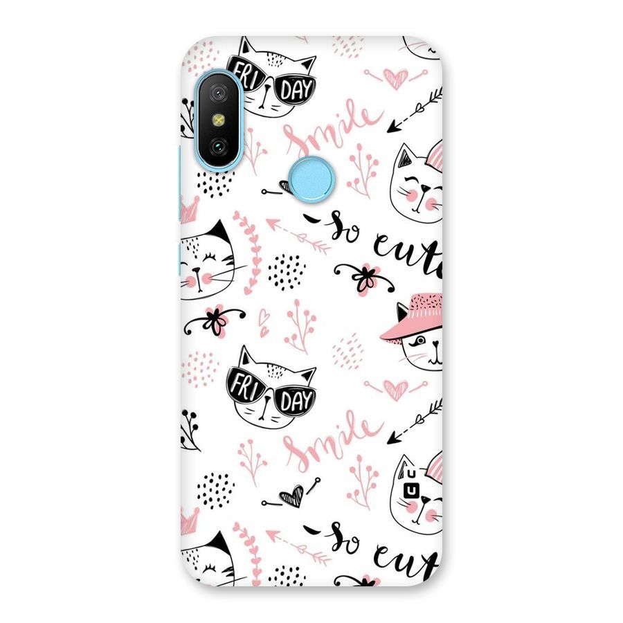 Cute Cat Swag Back Case for Redmi 6 Pro
