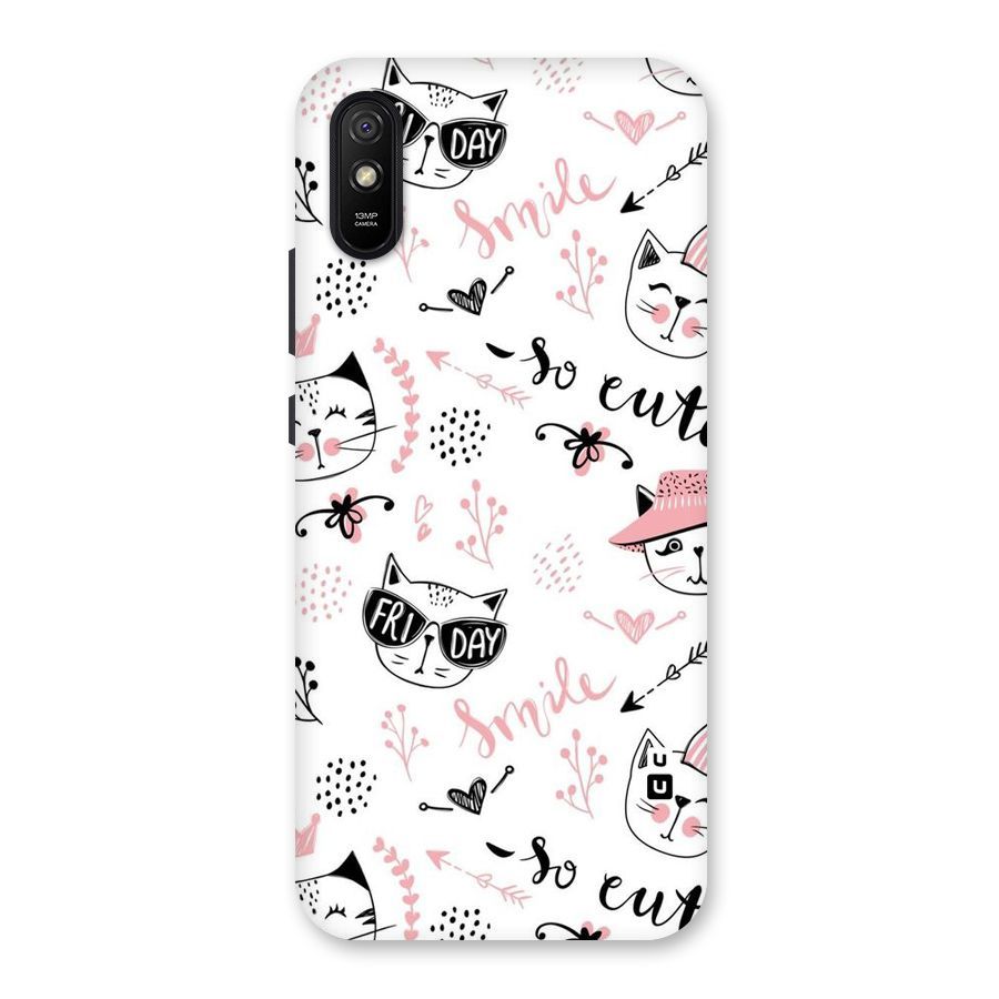 Cute Cat Swag Back Case for Redmi 9A