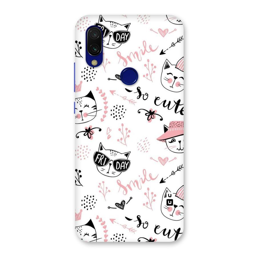 Cute Cat Swag Back Case for Redmi Y3