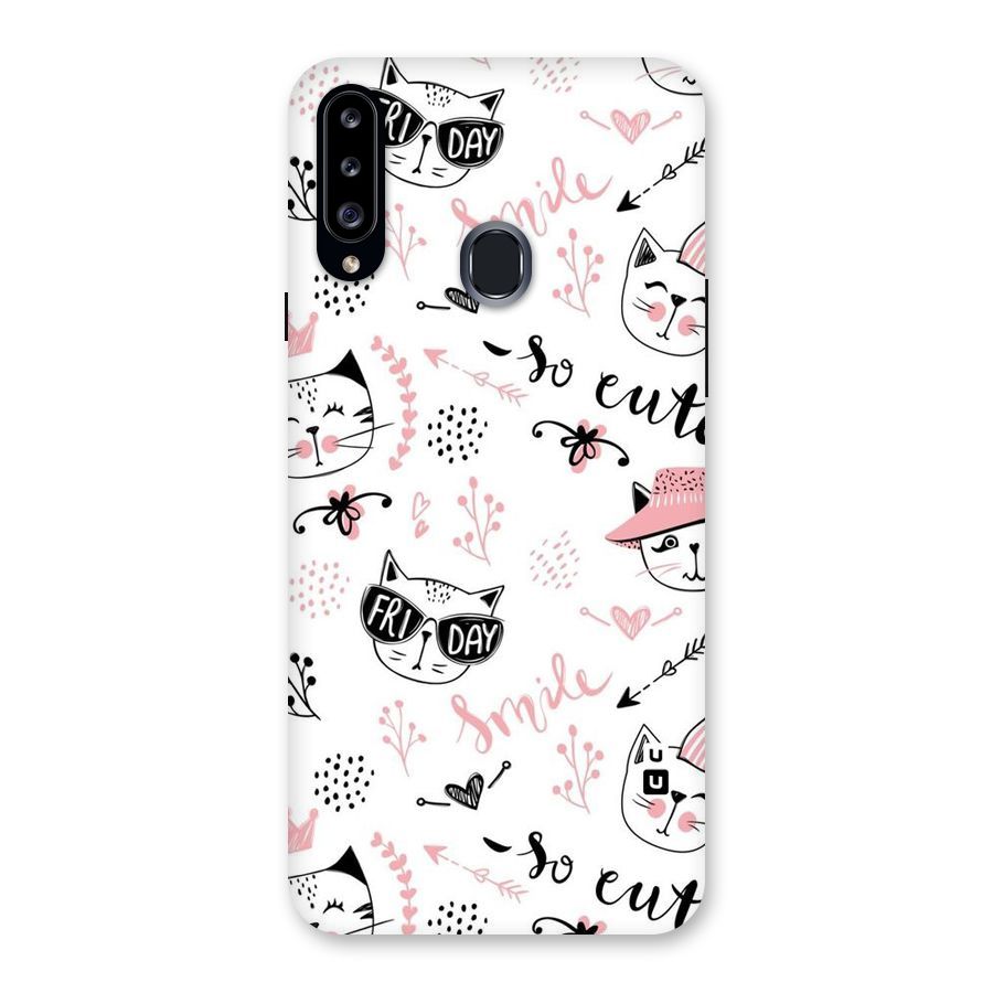 Cute Cat Swag Back Case for Samsung Galaxy A20s