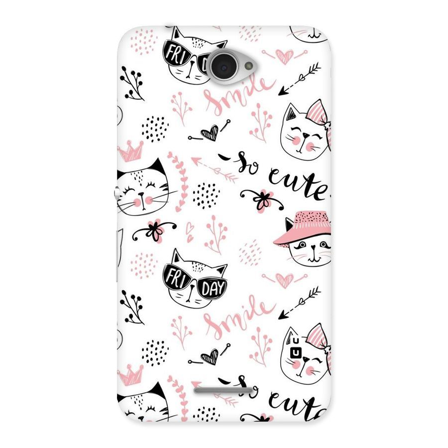 Cute Cat Swag Back Case for Sony Xperia E4