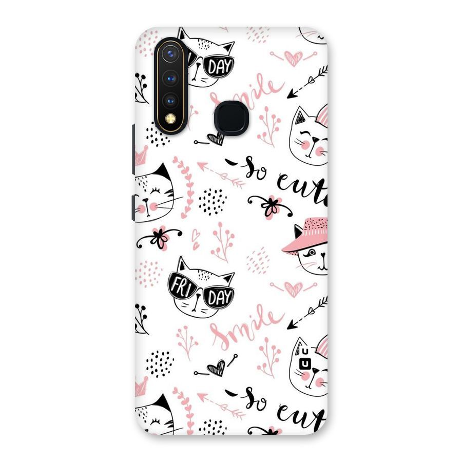 Cute Cat Swag Back Case for Vivo U20