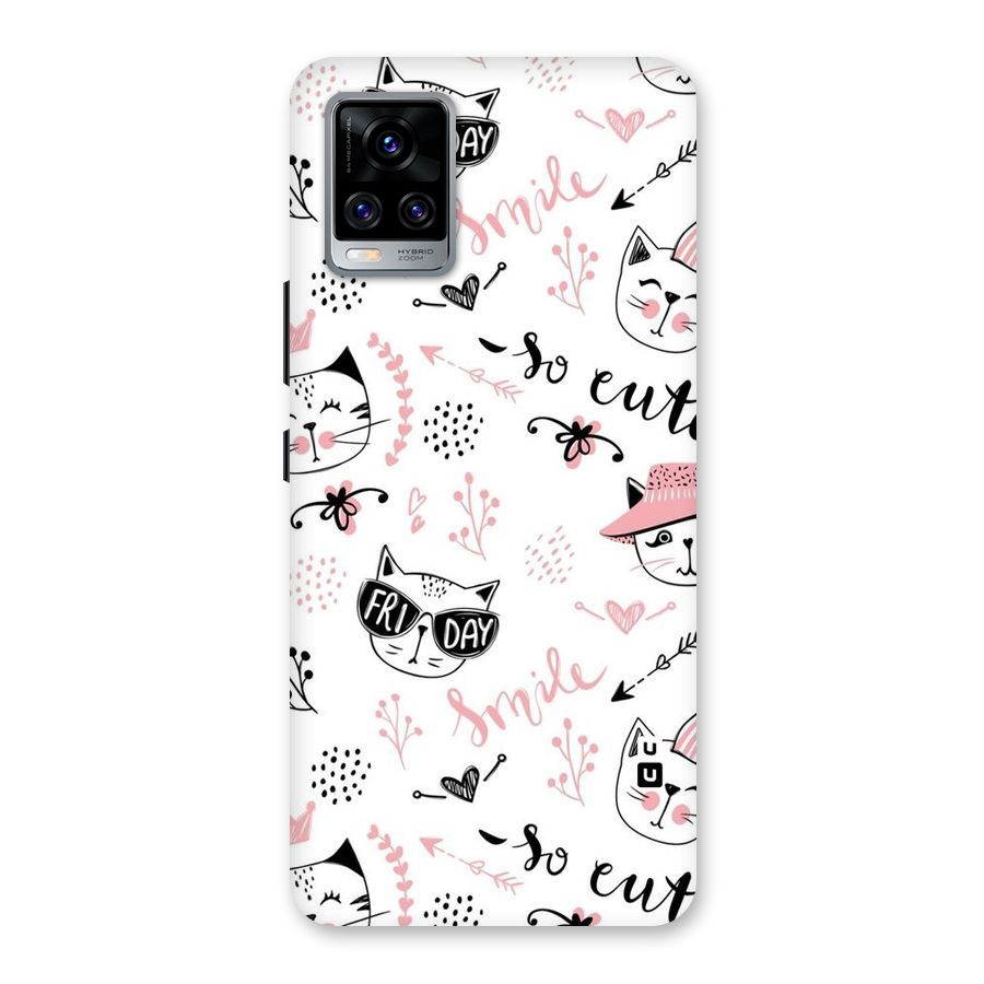Cute Cat Swag Back Case for Vivo V20 Pro