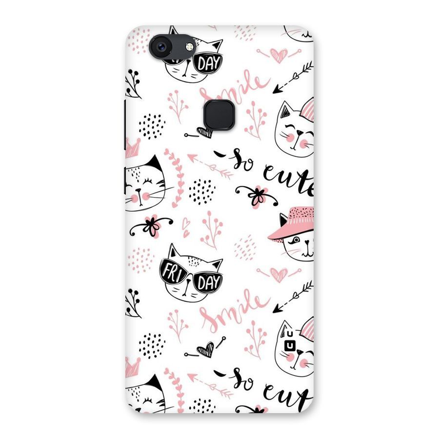 Cute Cat Swag Back Case for Vivo V7 Plus