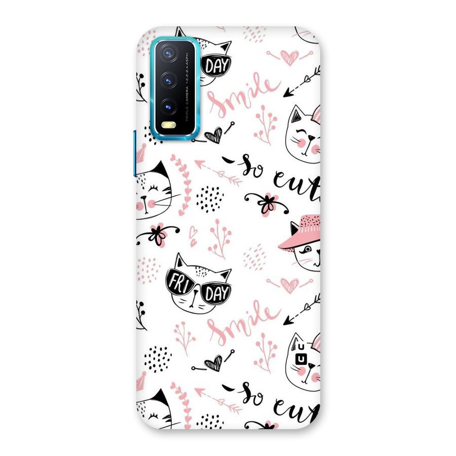 Cute Cat Swag Back Case for Vivo Y20A
