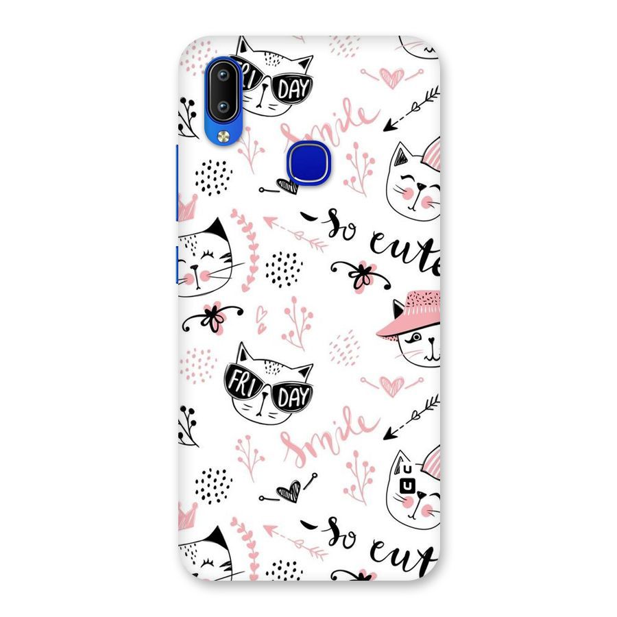 Cute Cat Swag Back Case for Vivo Y91