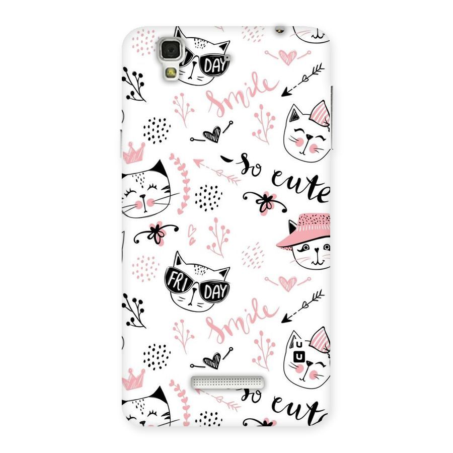 Cute Cat Swag Back Case for YU Yureka Plus