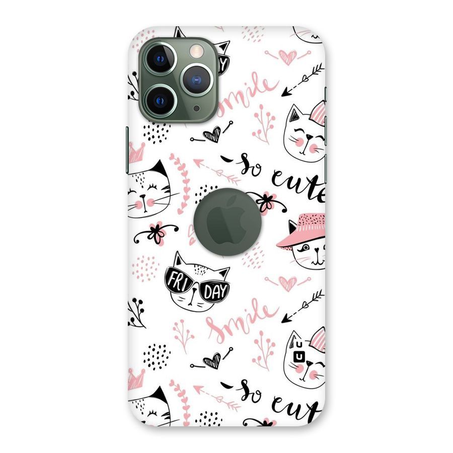Cute Cat Swag Back Case for iPhone 11 Pro Logo  Cut