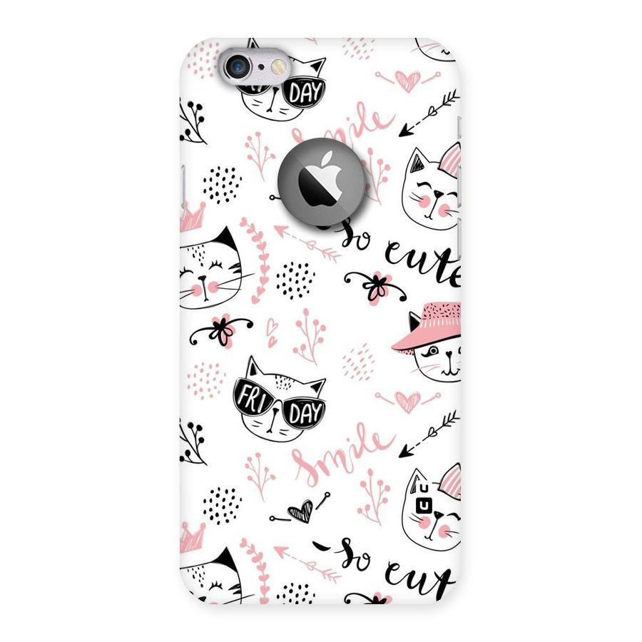 Cute Cat Swag Back Case for iPhone 6 Logo Cut