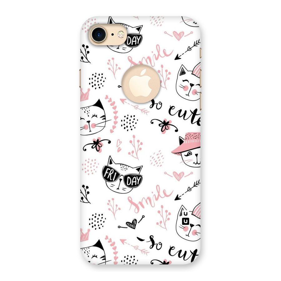 Cute Cat Swag Back Case for iPhone 7 Logo Cut