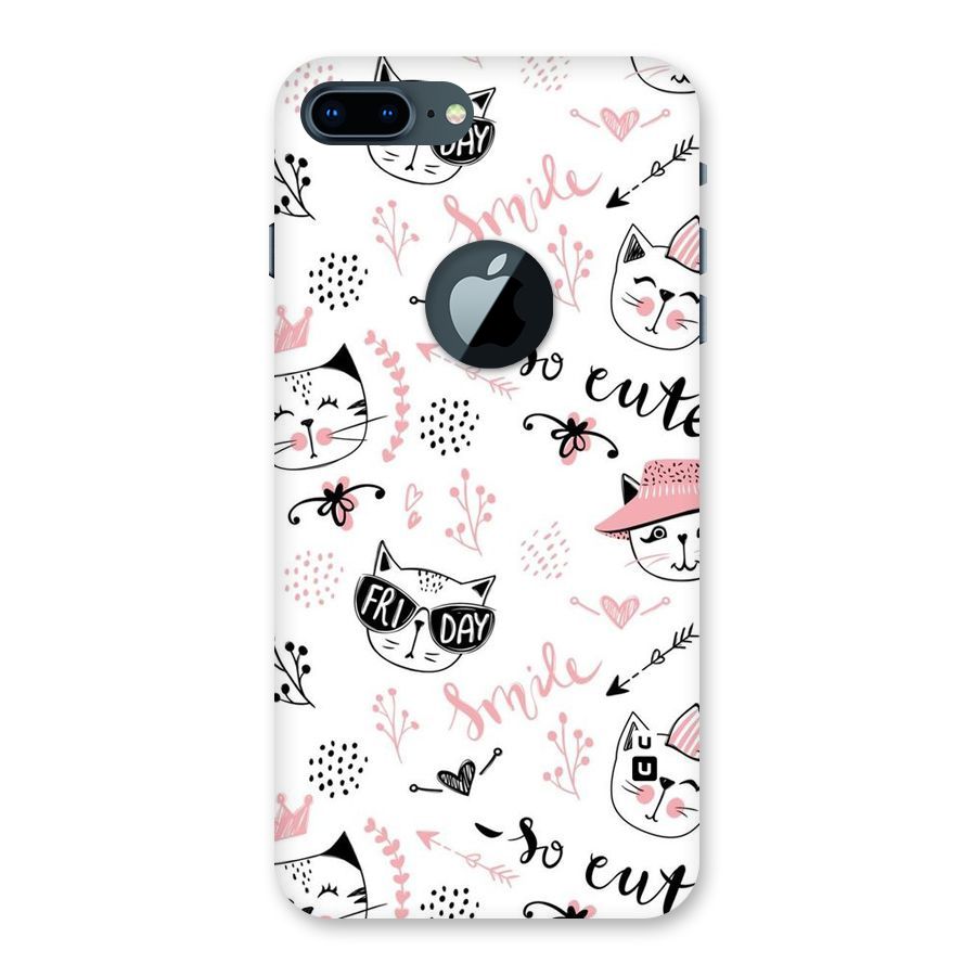 Cute Cat Swag Back Case for iPhone 7 Plus Logo Cut