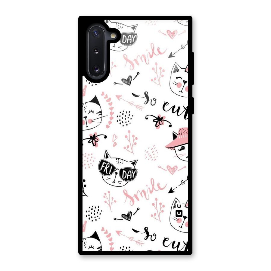 Cute Cat Swag Glass Back Case for Galaxy Note 10