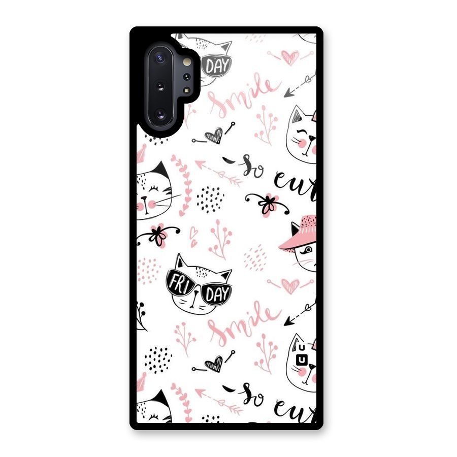 Cute Cat Swag Glass Back Case for Galaxy Note 10 Plus