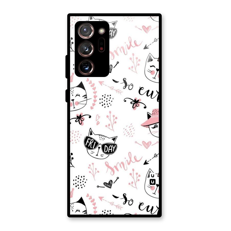 Cute Cat Swag Glass Back Case for Galaxy Note 20 Ultra