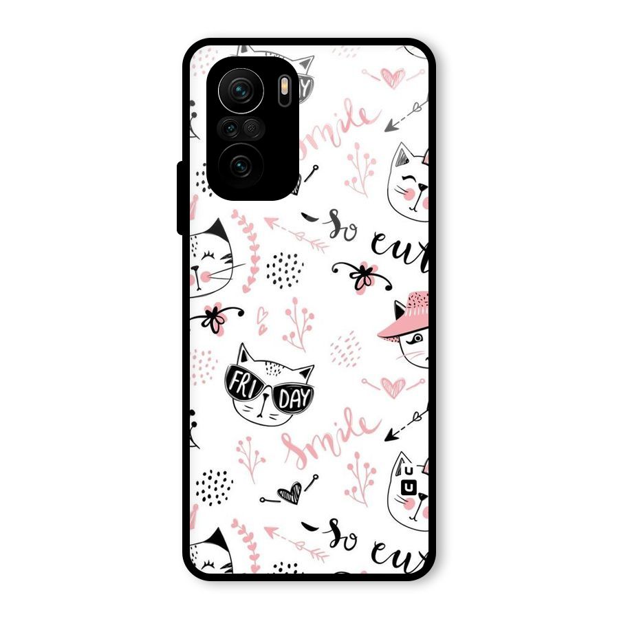 Cute Cat Swag Glass Back Case for Mi 11X Pro