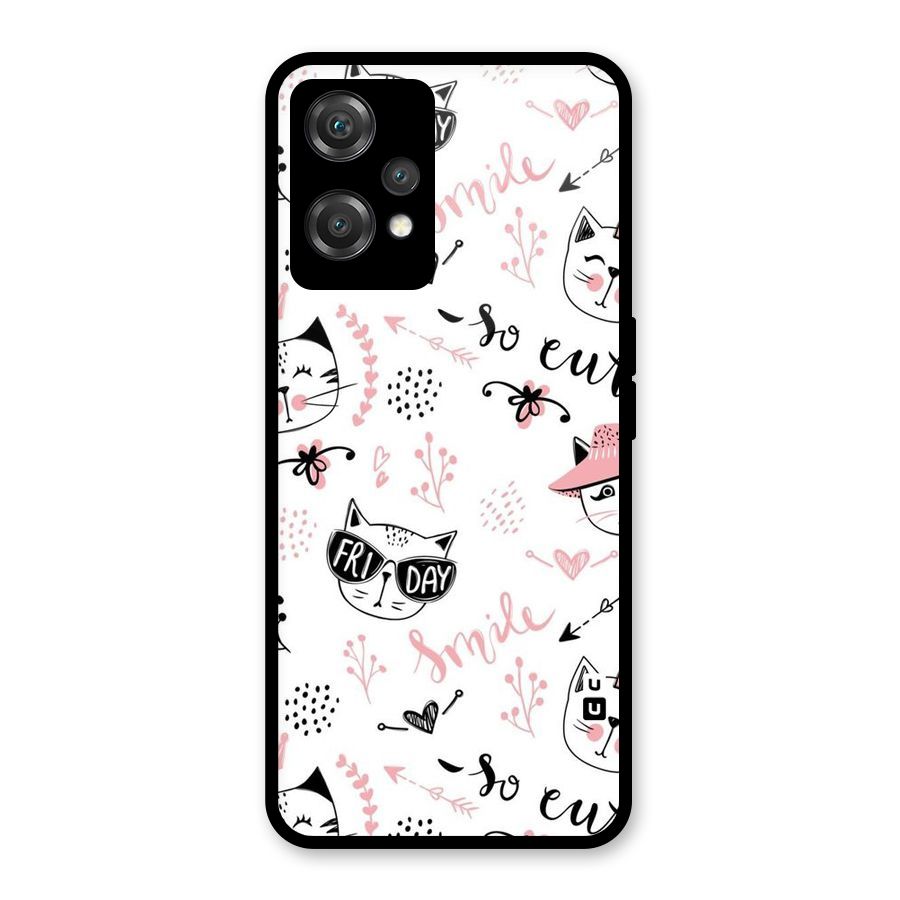 Cute Cat Swag Glass Back Case for OnePlus Nord CE 2 Lite 5G