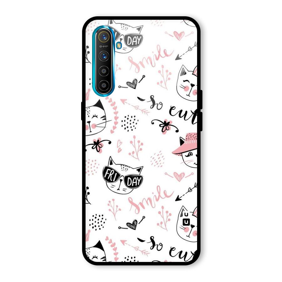 Cute Cat Swag Glass Back Case for Realme XT