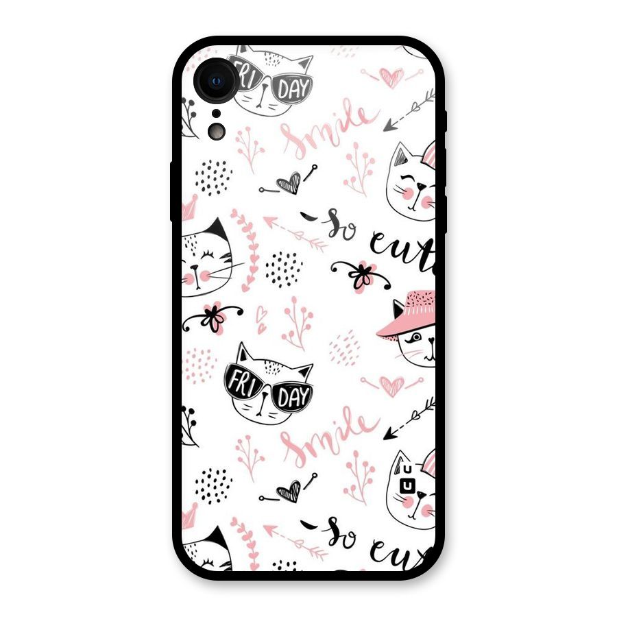 Cute Cat Swag Glass Back Case for XR