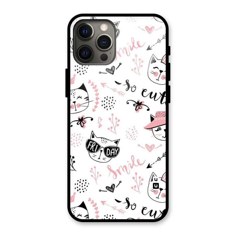 Cute Cat Swag Glass Back Case for iPhone 12 Pro Max