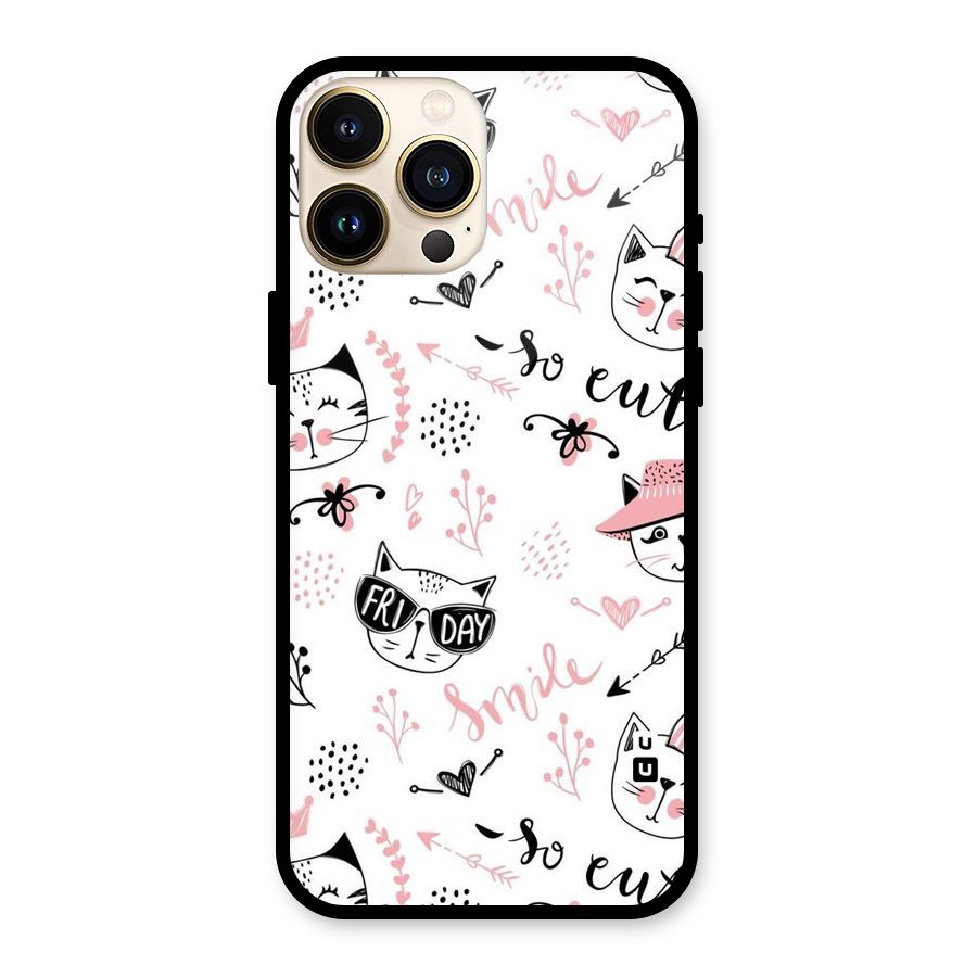 Cute Cat Swag Glass Back Case for iPhone 13 Pro Max