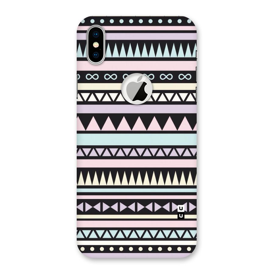 Cute Chev Pattern Back Case for iPhone X Logo Cut