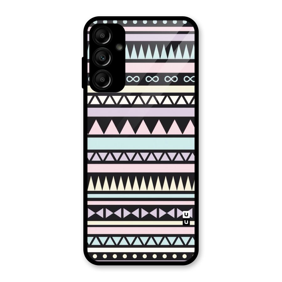 Cute Chev Pattern Glass Back Case for Galaxy A14 5G