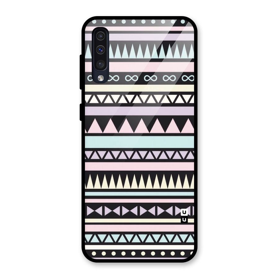 Cute Chev Pattern Glass Back Case for Galaxy A50