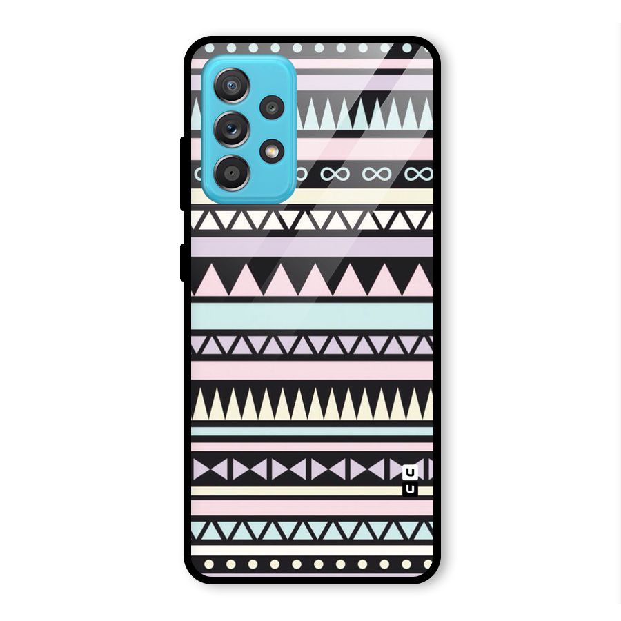 Cute Chev Pattern Glass Back Case for Galaxy A52s 5G