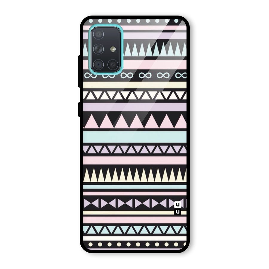Cute Chev Pattern Glass Back Case for Galaxy A71