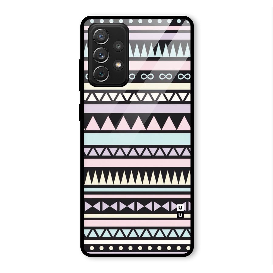 Cute Chev Pattern Glass Back Case for Galaxy A72