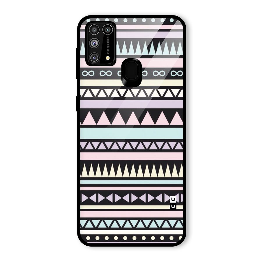 Cute Chev Pattern Glass Back Case for Galaxy F41