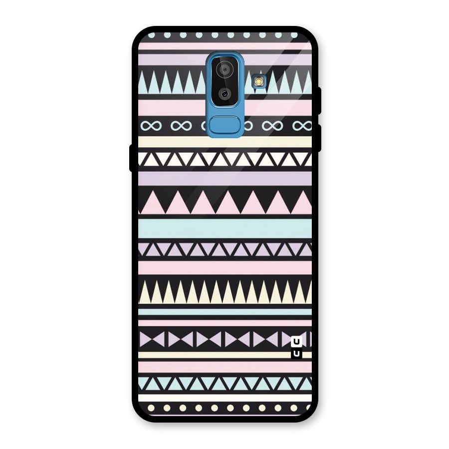 Cute Chev Pattern Glass Back Case for Galaxy J8