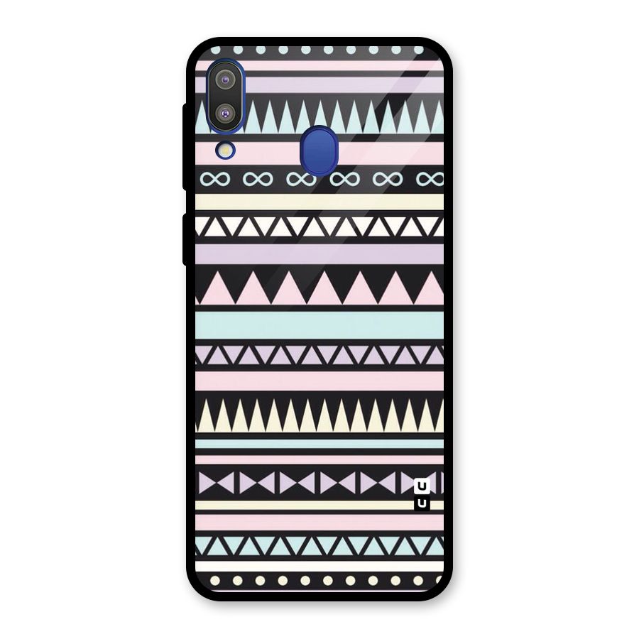 Cute Chev Pattern Glass Back Case for Galaxy M20