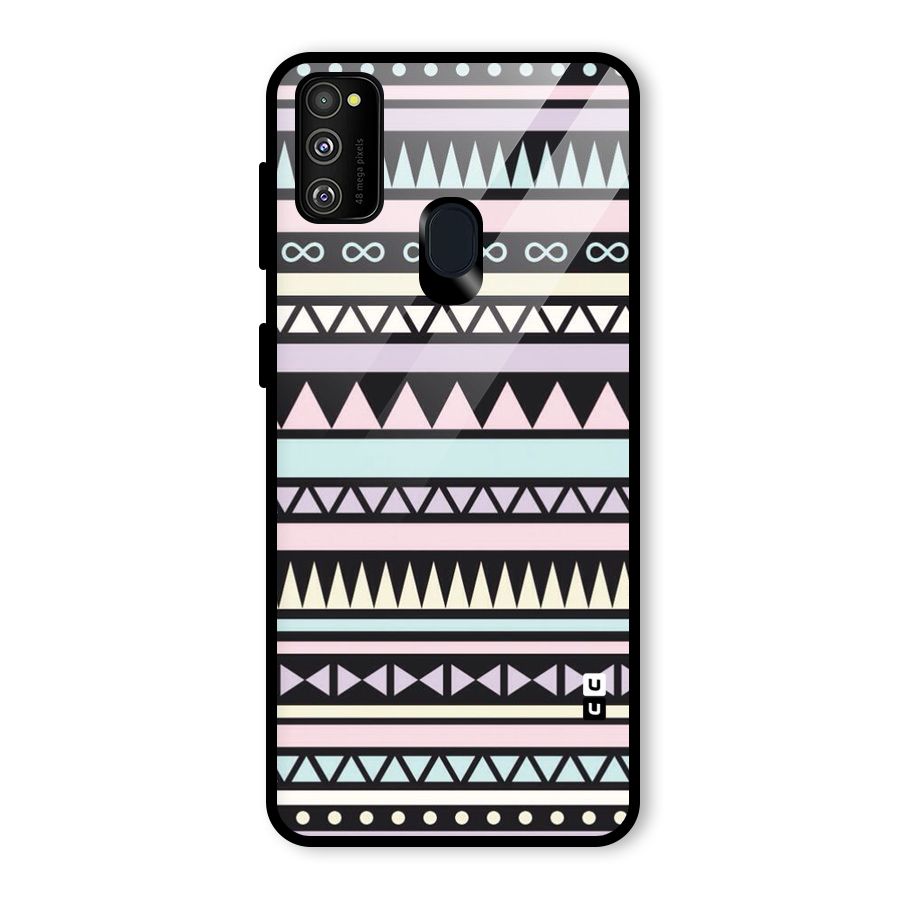Cute Chev Pattern Glass Back Case for Galaxy M30s