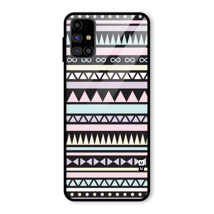 Cute Chev Pattern Glass Back Case for Galaxy M31s