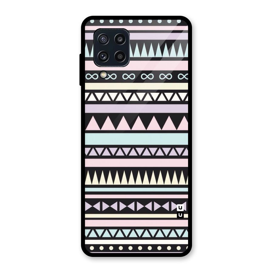 Cute Chev Pattern Glass Back Case for Galaxy M32