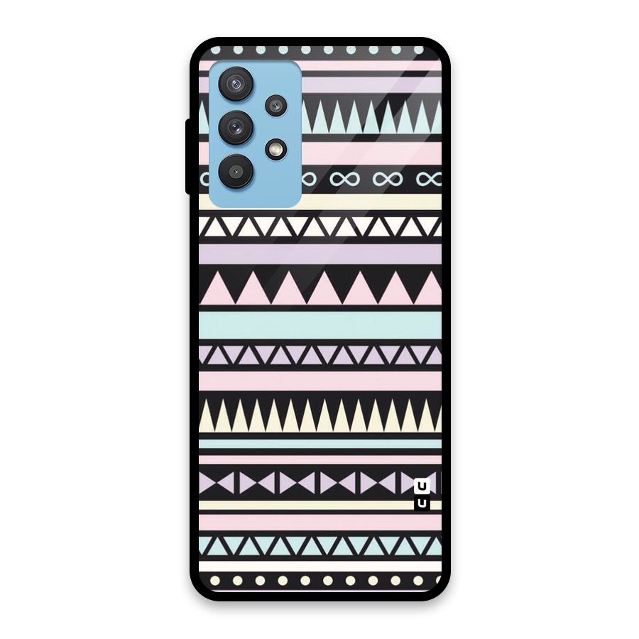 Cute Chev Pattern Glass Back Case for Galaxy M32 5G