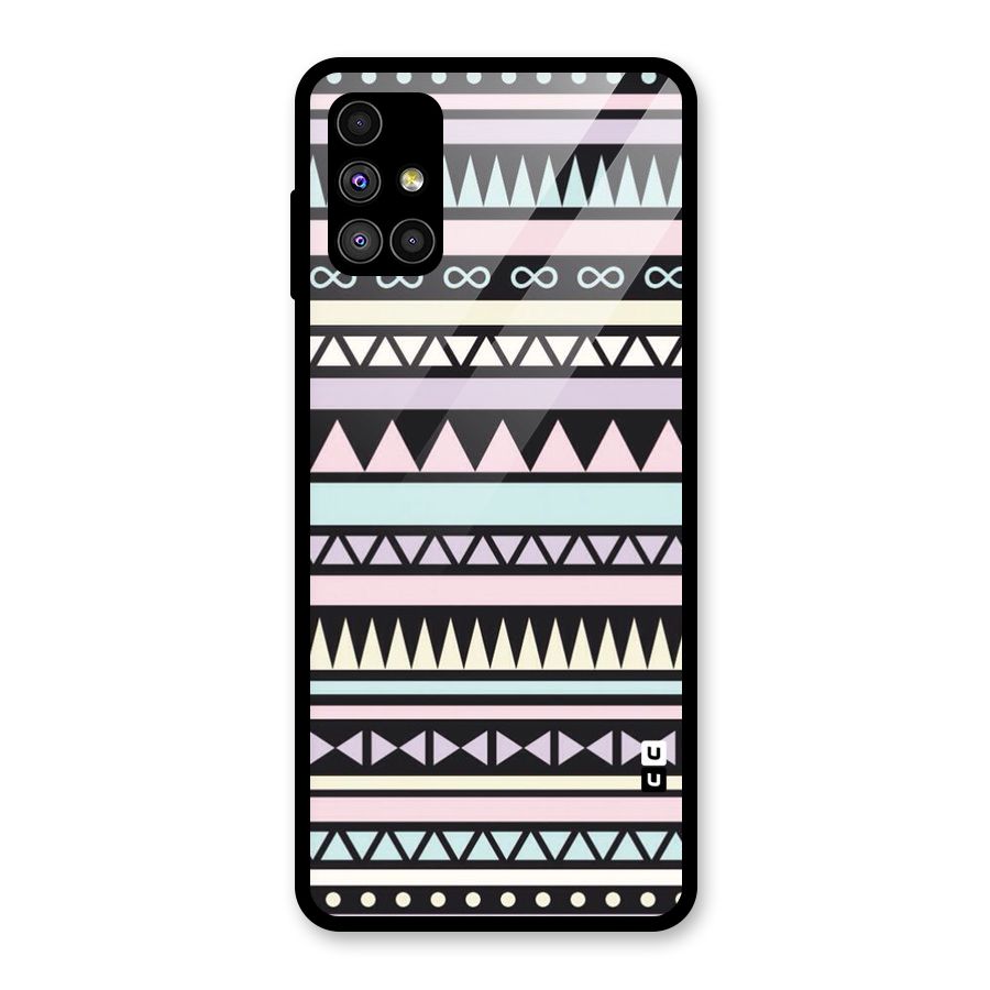 Cute Chev Pattern Glass Back Case for Galaxy M51